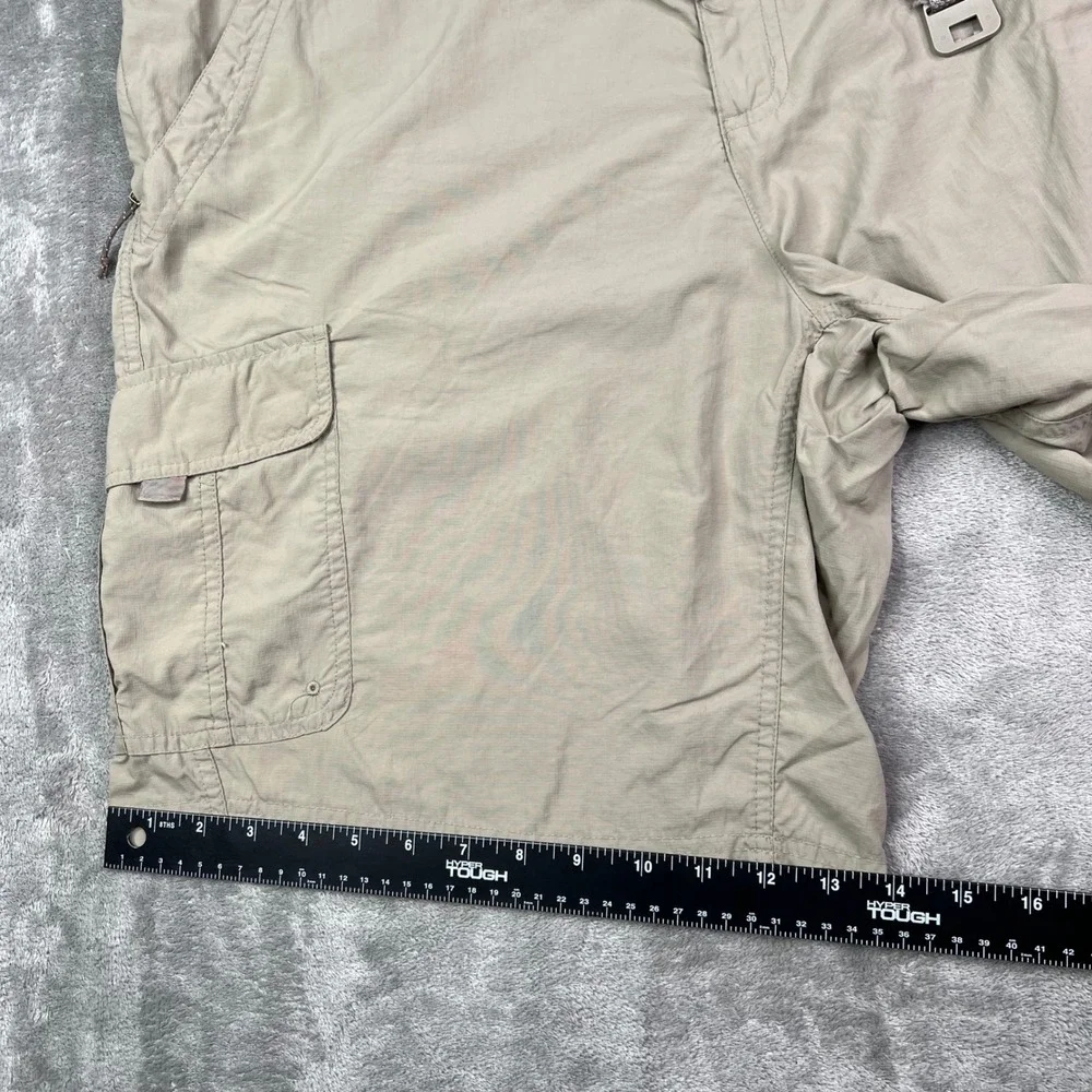 Columbia Titanium Cargo Shorts Mens XXL Tan Solid Omni-Dry Ripstop Hiking Belted
